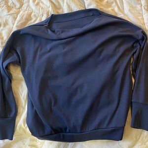 Blue Sweatshirt with Zipper Detail